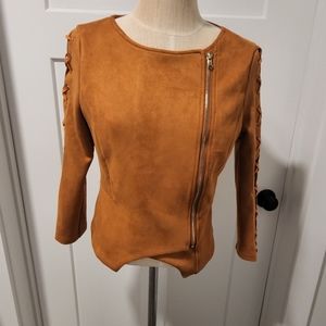 BNWT faux suede zip up moto jacket
